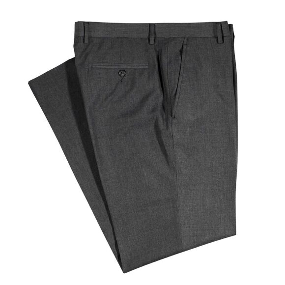 Chaps Ralph Lauren Mens Dress Pants Gray Poly Rayon Straight Flat Front 34x32 - Picture 1 of 7